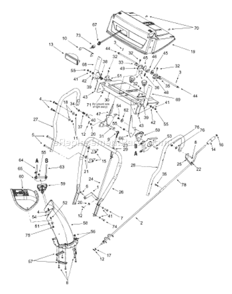 Page E Diagram and Parts List for 31AE643E401 2004 Yard Man Snow Blower